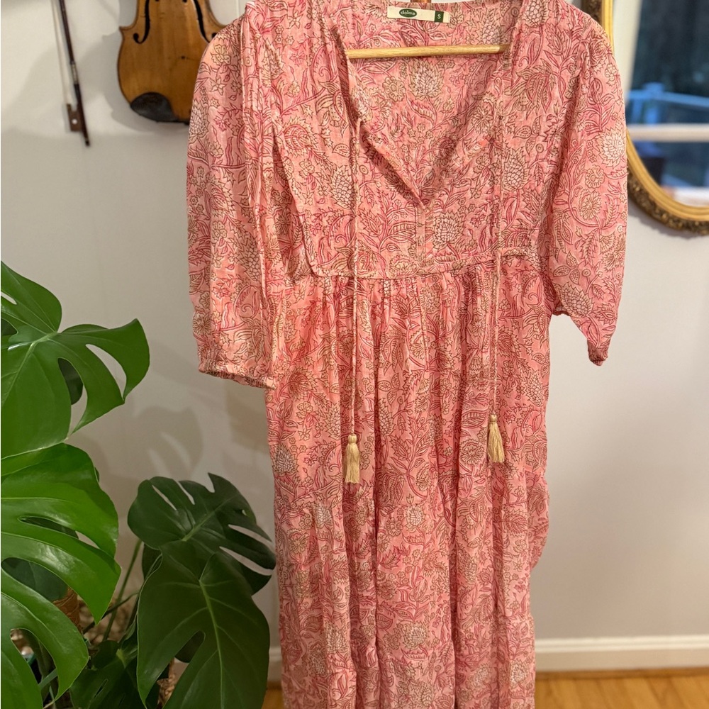 🌞NWOT Dolma Pink Block Print Women's Dress, #66